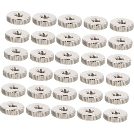 30 écrous moletés ronds en acier au carbone nickelé (1/5)