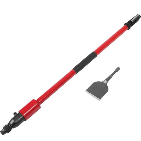Grattoir pneumatique à long manche en acier pour enlever la colle des sols de cuisine et de salle de bain (1/5)