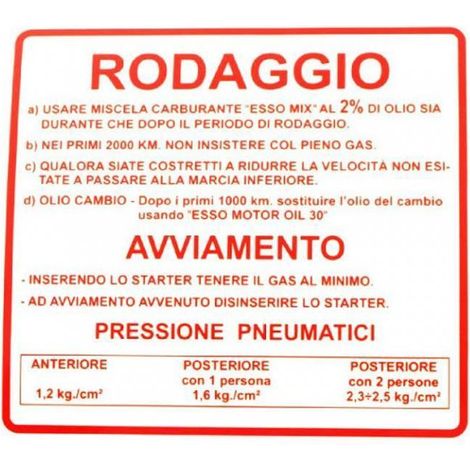 RMS Aufkleber Sticker für Scooter Piaggio 50 Vespa Primavera