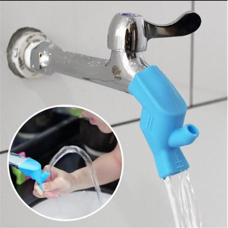 6 Pièces Rallonge Robinet Enfant, Extenseur Robinet Bébé Silicone Alimentaire pour Salle de Bain Cuisine Lavage Mains Visage Bleu (1/5)