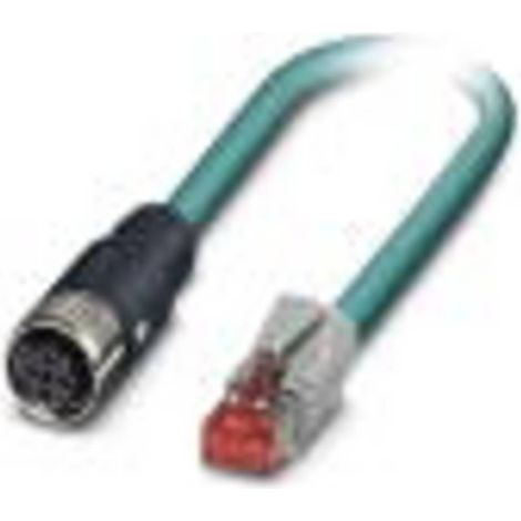 Câble Ethernet catégorie 5 Blindé Phoenix Contact, Bleu, 5m Avec connecteur Droit ( Prix pour 1 ) (1/2)