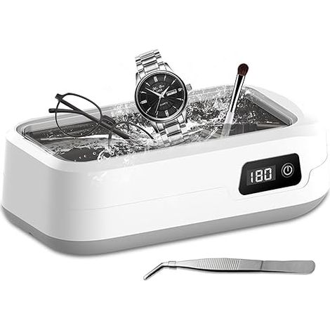 Ultraschall-Brillenreiniger 640 ml, 48 kHz, 360°-Ultraschallreiniger aus Edelstahl mit 4 Timer-Einstellungen, 40 W Ultraschallreiniger für Schmuck, Zahnprothesen und Uhren