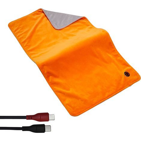 Couverture électrique graphène 80x45cm Chauffage 5 zones NTC intégré Arrêt automatique 2H Puissance 10W Lavable en machine Utilisation du plug-in Type-C Couverture électrique à contrôle de température (1/5)