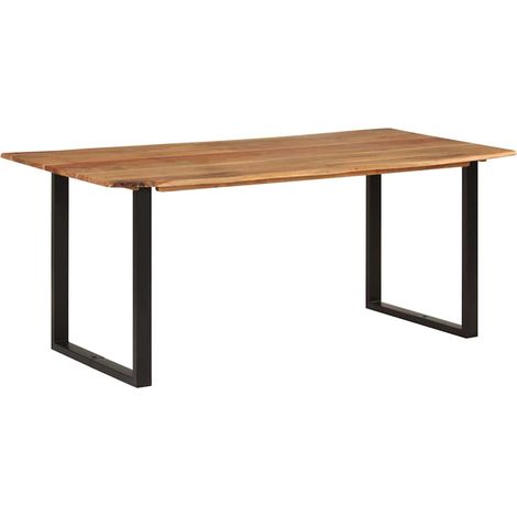 vidaXL Mesa de comedor de madera maciza de acacia 180x90x76 cm (1/5)