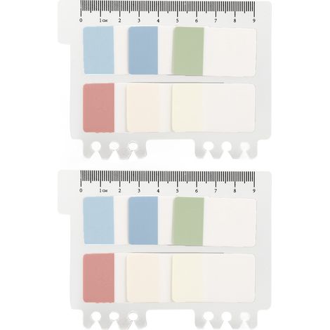 Jeu de 2 blocs de notes adhésives transparentes, 6 teintes pastel Morandi, imperméables, en PET translucide, pour classer fichiers et indexer documents (1/5)