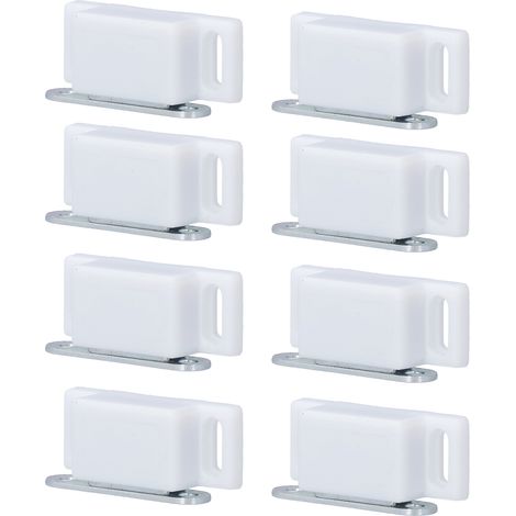 Loquet De Porte Magnétique - Acier Inoxydable Et Plastique - Pour Armoires Tiroirs Placards - 8 Pièces (1/5)
