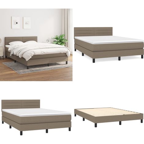 Boxspringbett mit Matratze Taupe 140x200 cm Stoff - Boxspringbett - Doppelbett - Bettenrahmen - Lattenrost - Matratze - Home & Living (1/5)