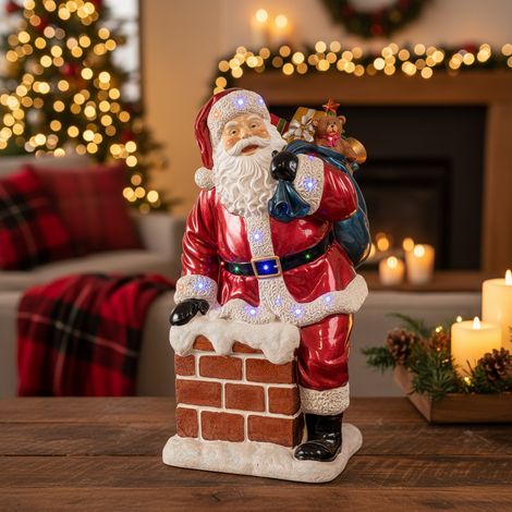 Statuetta Babbo Natale con sacco con Led per decorazioni natalizie, 118 cm (1/4)