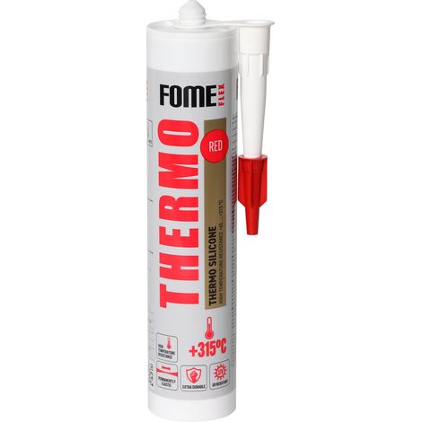 Sellador alta temperatura FOME FLEX Thermo 315 °C – silicona roja, estanqueidad para motor, horno y conductos – 300 ml