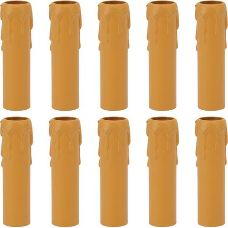 10pcs 4 pouces Couvre-bougies Gouches de simulation de gouttes de cire vintage pour lustre jaune. (1/5)