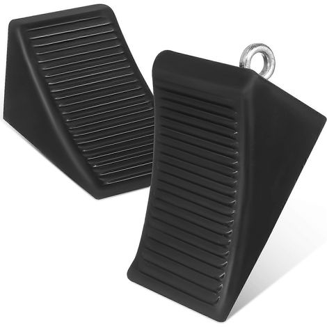 Butées de roues en caoutchouc pour l'immobilisation des remorques, lot de 2 (1/5)