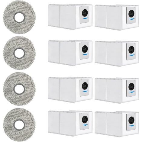 FENOPLASTICA12 Pices Kit accessoires pour Ecovacs DEEBOT T30 Pro Omni / T30 Max, 8 Sac Aspirateur 4 Chiffon Lavable, Ensemble accessoires pour Aspirateur Robot (1/5)