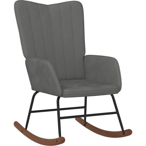 Maison Exclusive - Schaukelstuhl Dunkelgrau Samt