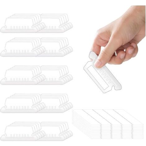 50 porte-étiquettes pour dossiers suspendus, étiquettes transparentes pour dossiers suspendus avec 50 inserts, 30 x 77 mm (1/5)