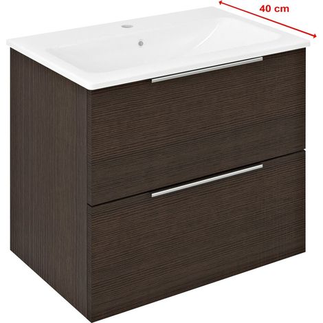 CIRASA Meuble sous-vasque 58x54x39cm, Pin Rustique (1/4)