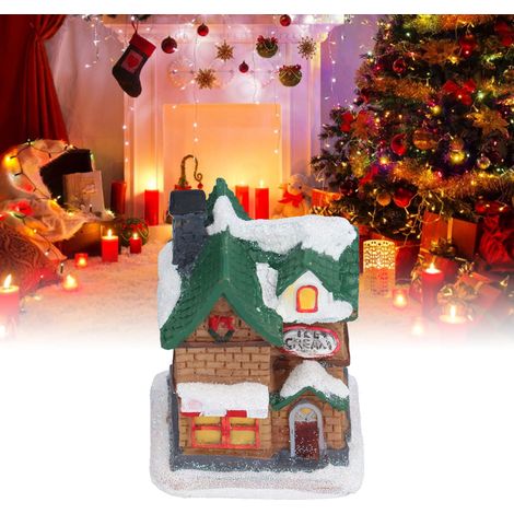 Décoration lumineuse de Noël pour maison, décoration lumineuse LED en résine, scène de village de Noël (1/5)