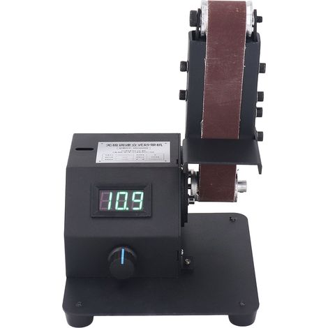 Ponceuse à bande numérique afficheur LCD, ponceuse abrasive électrique polisseuse 110-240V, outil de ponçage avec prise UE (1/5)