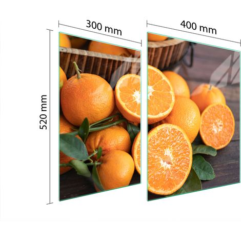 PLAQUE DE PROTECTION EN VERRE POUR POÊLE 70x52 FRUIT (1/5)