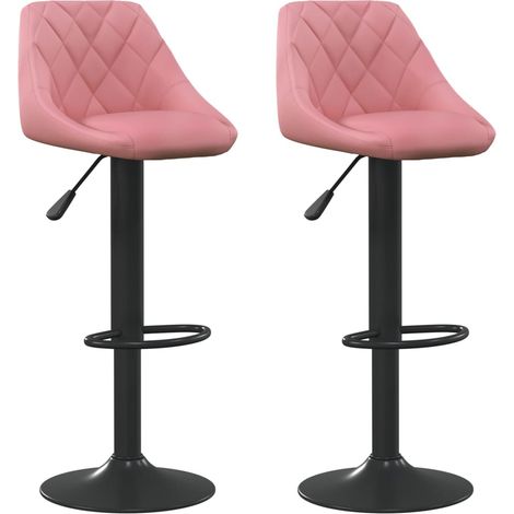 Maison Exclusive - Barhocker 2 Stk. Rosa Samt