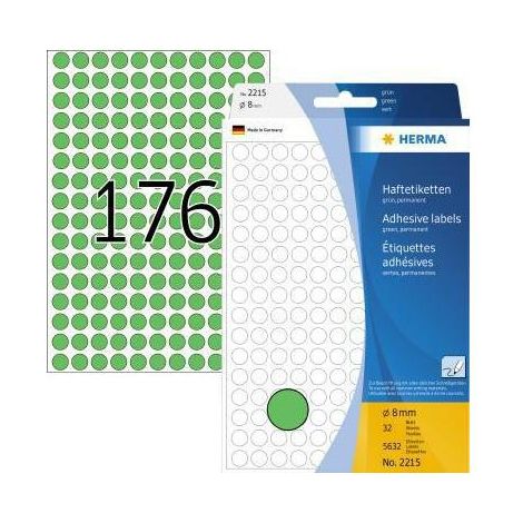 Markierungspunkt 8mm Papier grün 5.632 Etik./Pack. 8mm Papier grün 5.632 Etik./Pack. (1/4)