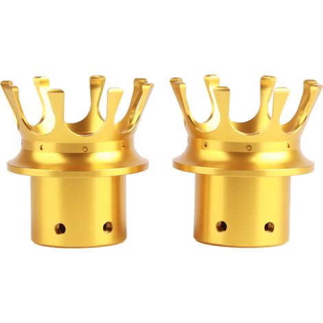 Cache-axe avant, style couronne distinctif, en alliage d'aluminium CNC, pour la modification de motos, couleur or (1/5)