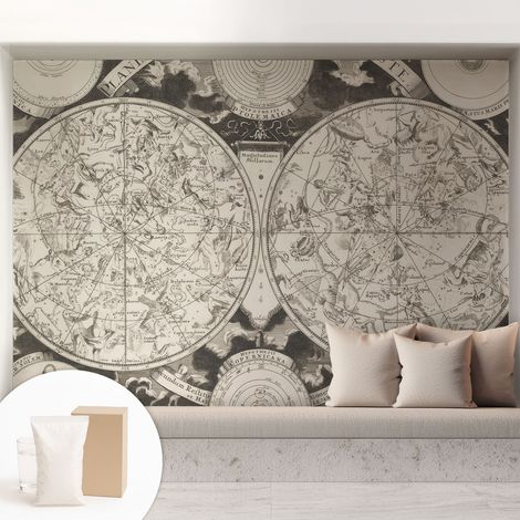 Papier peint intissé décoratif pour salon chambre et cuisine Facile à poser avec colle Carte stellaire 208x146 cm (1/5)
