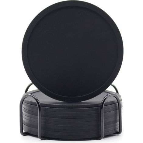 Lot de 12 sous-verres double face, antidérapants, aspect cuir, imitation cuir