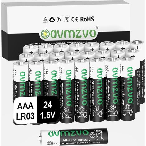 Piles AAA Lot de 24, Pile LR03, alcalines 1,5 V, Puissance Durable, puissantes, Peuvent être utilisées pour Les Jouets, Les réveils et Autres appareils électroniques (1/5)