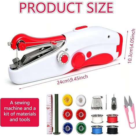 Sewing Machine, Portable Sewing Machine, Mini Hand Machines with Accessories, for Clothes, Fabrics and Home (1/4)