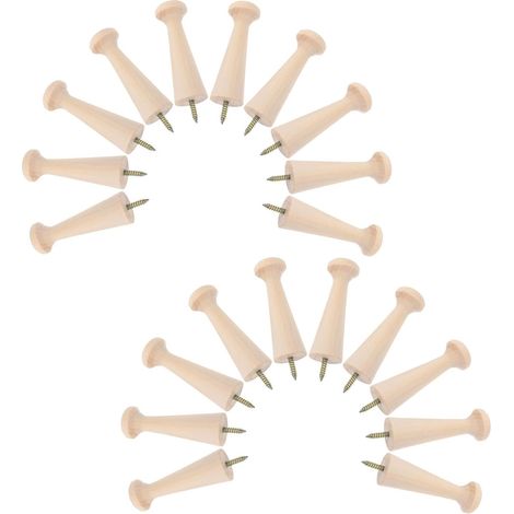 Crochet mural bois - 21x69 mm - bois massif - pour vêtements (1/5)