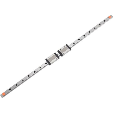Lntyq Guide de Rail Linéaire 500mm avec 2 Curseurs en Acier Inoxydable MGN12H Noirs pour Imprimante 3D