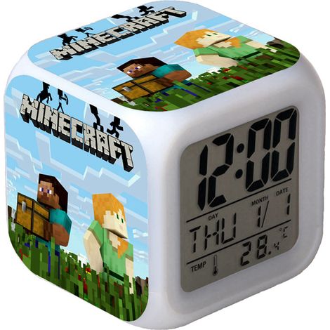 Digitaler Multifunktionswecker Minecraft-Wecker LED-Edition