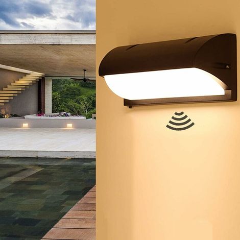 18W Applique Murale Extérieur Avec détecteur de movement,3000K Blanc Chaud Luminaire Exterieur Murale IP65 Radar Lampe Extérieure Applique Murale pour Rues, Jardins, Terrasses, Garages (1/5)