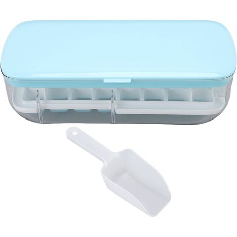 Moule à glaçons 24 alvéoles en silicone bleu avec couvercle, kit domestique pour congélateur et cuisine (1/5)