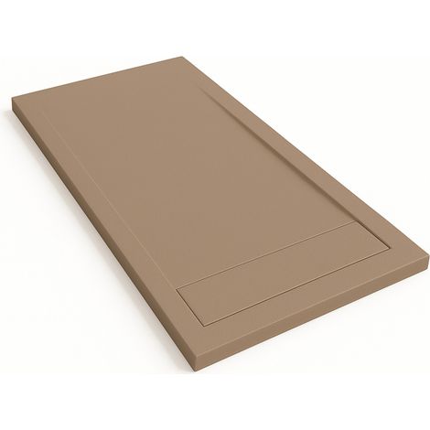 Duschwanne Bidai mit Rahmen Farbe Mokka RAL 1019 80x80cm Abdeckung in Mokka
