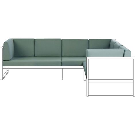 Ensemble de Housses d'Extérieur Coussins d'Assise et de Dossier en Tissu Vert Castella