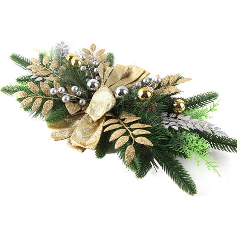 Décorations de Noël artificielles, magnifiques, raffinées, aux couleurs inaltérables, en forme de larme, pour porte d'entrée, salon, cuisine, magasin, jardin. (1/5)