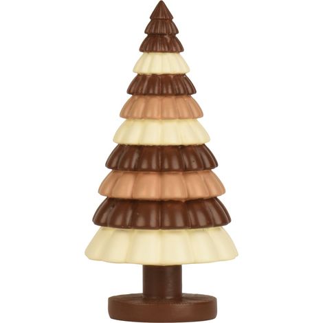Albero decorativo tre cioccolati in polyresin D 12 cm altezza 24,5 cm marrone Peraga Christmas