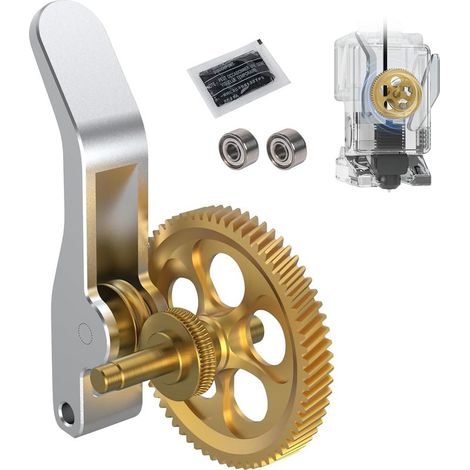 Ingranaggio estrusore in ottone migliorato per stampanti 3D mini Bambu Lab A1/A1, ingranaggio estrusore con rivestimento nano-oro RNC (1/5)