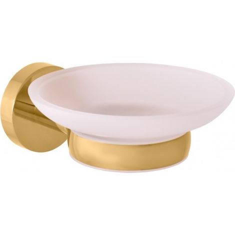 Porte-savon COLORADO en verre et en laiton doré brossé (1/2)