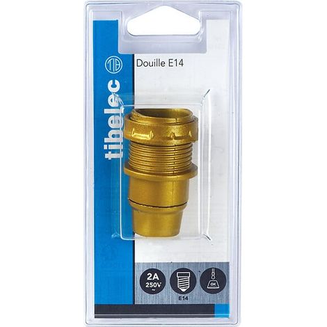 TIBELEC Douille 1/2 filetée E14 TIBELEC, plastique, or 40 W