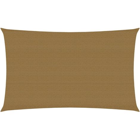 Voile toile d'ombrage parasol 160 g/m² taupe 2 x 5 m PEHD