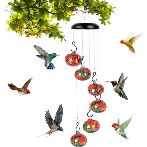 Hängendes Vogelfutterhaus mit Windspiel, wasserdicht und ameisen-/bienenresistent, (30 cm)