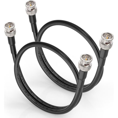 Câble SDI BNC 60cm Noir 75ohm Mâle à Mâle Supporte 4K/8K pour Caméras Broadcast Studio (1/5)
