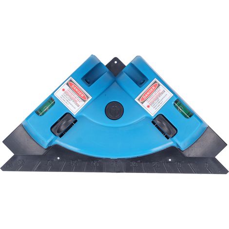 Niveau laser d'équerre 90° en bleu avec ligne carrée et 2 ventouses pour menuiserie (1/5)