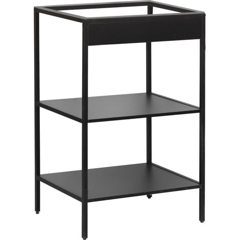Étagère de lavabo Noir Étagère de Salle de Bain élégante avec 2 Compartiments Ouverts 51 x 80 x 40 cm Rangement Pratique avec Design Moderne (1/5)