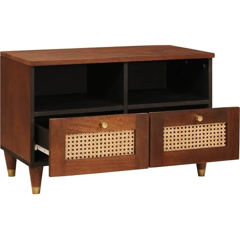 Meuble TV Banc TV Meuble de rangement - Marron 70 x 33,5 x 46 cm Bois de mangue massif fr2501 - Maison La Vie (1/5)