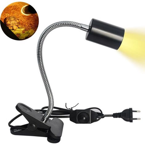 Douille de lampe à pince noire avec interrupteur pour tortues, douille KLB (1/5)