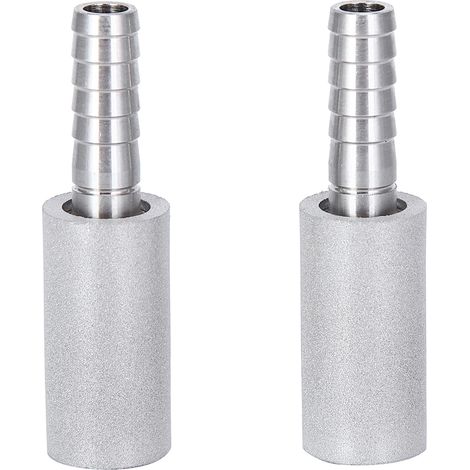2Pcs 0.5μm Diffusion Stone Stainless Steel Aeration Stone with 1/4 Inch Outer Diameter Barb (1/5)