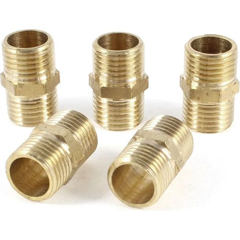 5 M PT 1/4" vers mâle 1/4" PT droit en laiton, adaptateur de tuyau (1/3)